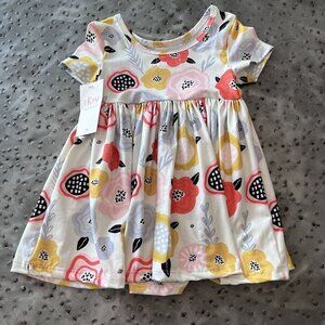 NWT Mila & Rose Toddler Girl’s White Short Sleeve Floral Dress Size 2T